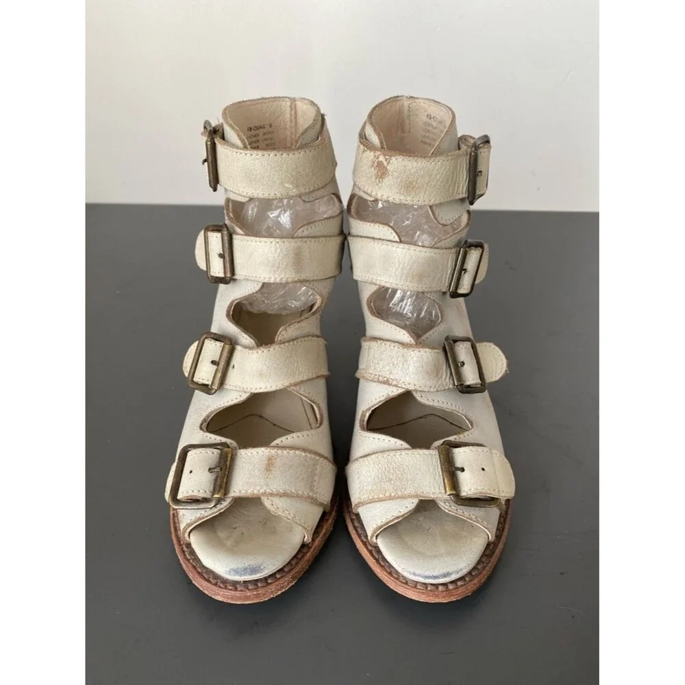FreeBird by Steven Qual Multi-Buckle Mid Heel Boots US 8 Boho Western Grunge